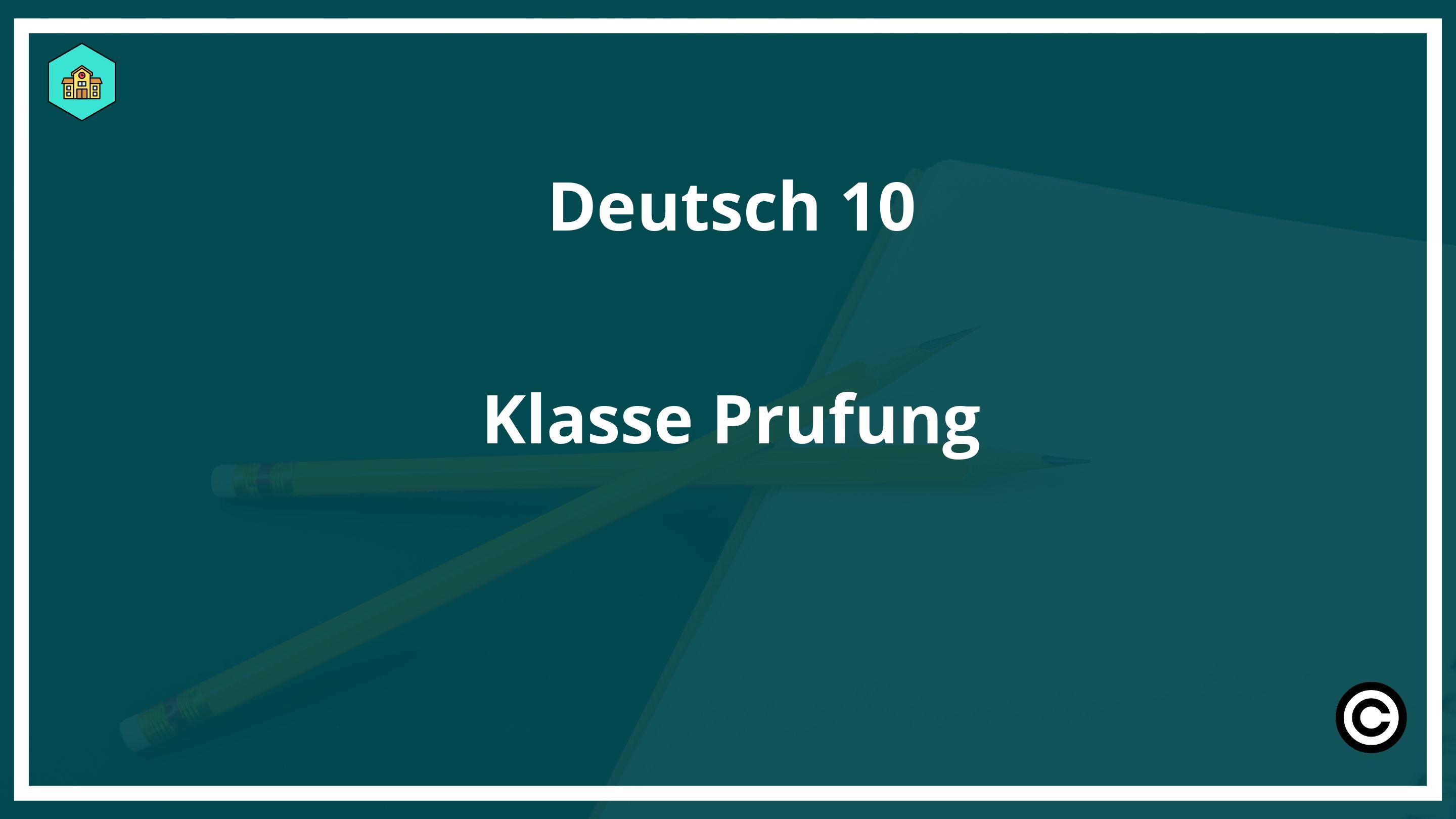 Deutsch 10. Klasse Prüfung PDF