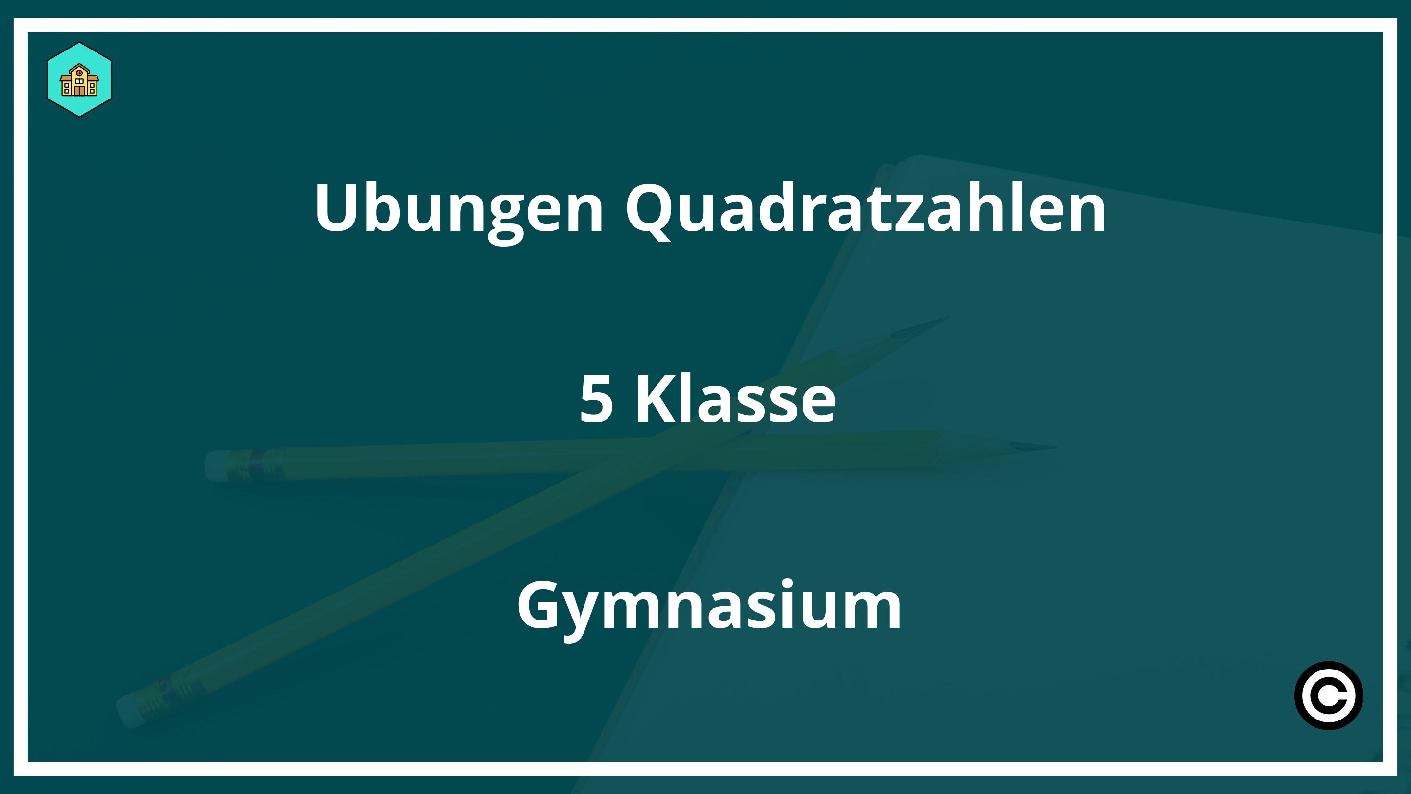 Übungen Quadratzahlen 5 Klasse Gymnasium PDF